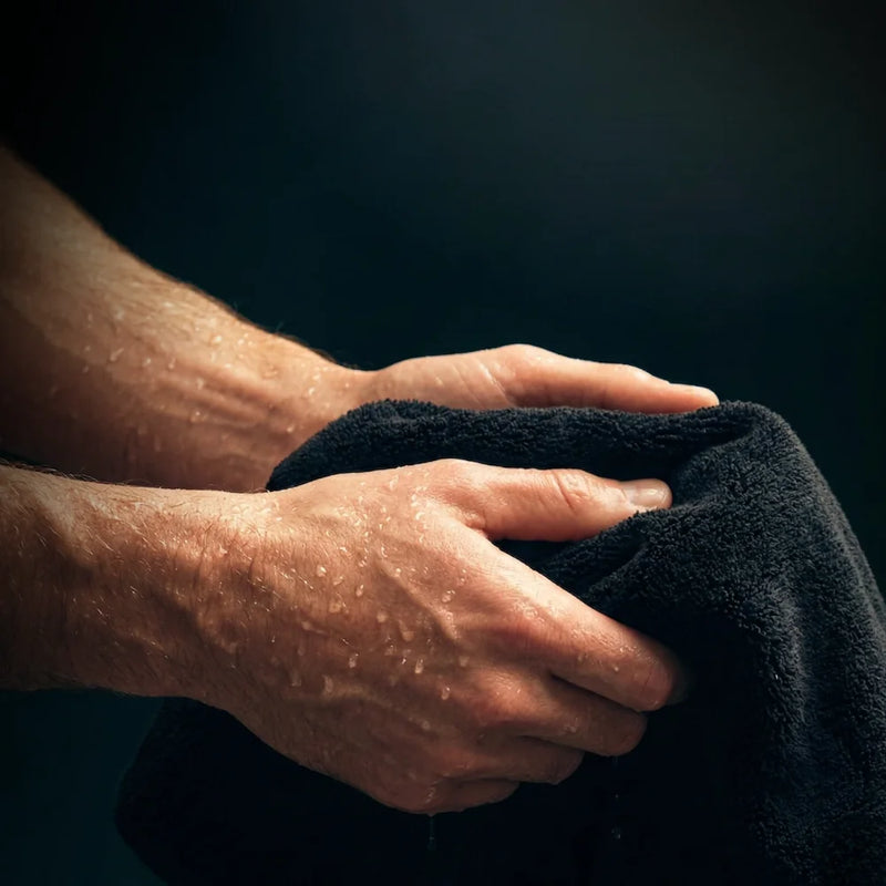 Mit dem Mountain Spa Club Tuch sanft abtupfen, nicht rubbeln.